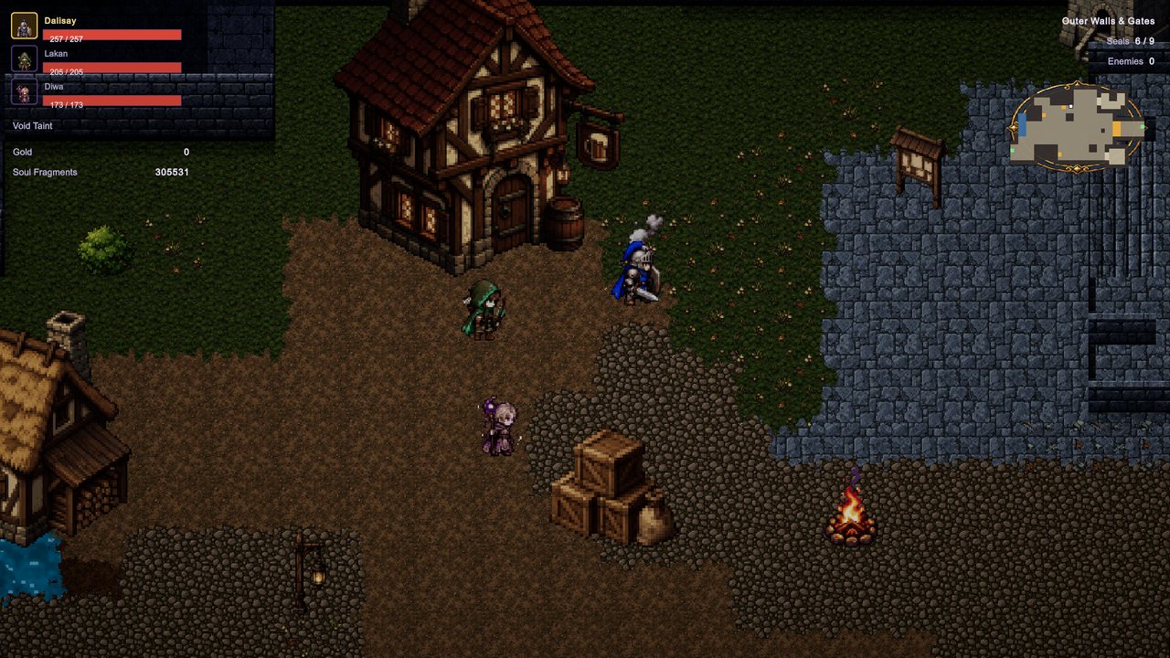 Three siblings at night among the gatehouse buildings of Amalia Gate